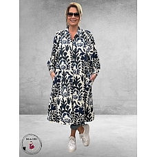 Gozzip Jurk Nelly Blue Print